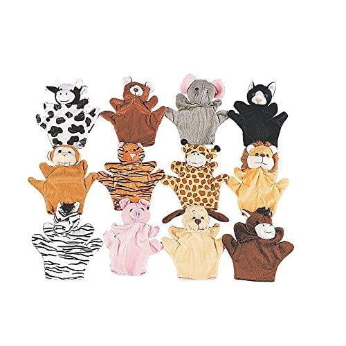 1 D... Fun Express Preschool Kindergarten Velour Animal Finger Puppets Kids Toy